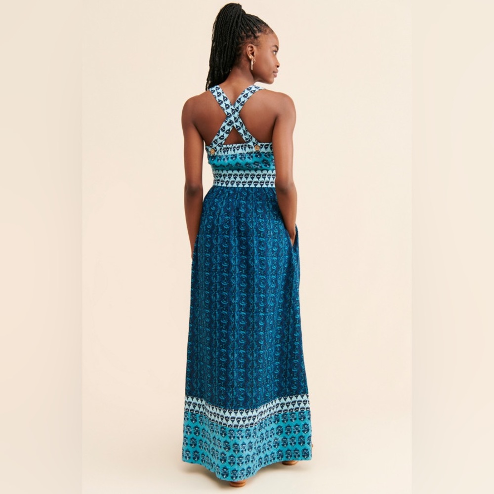 Faherty Blue and White Maxi Dress - Picture 4 of 13